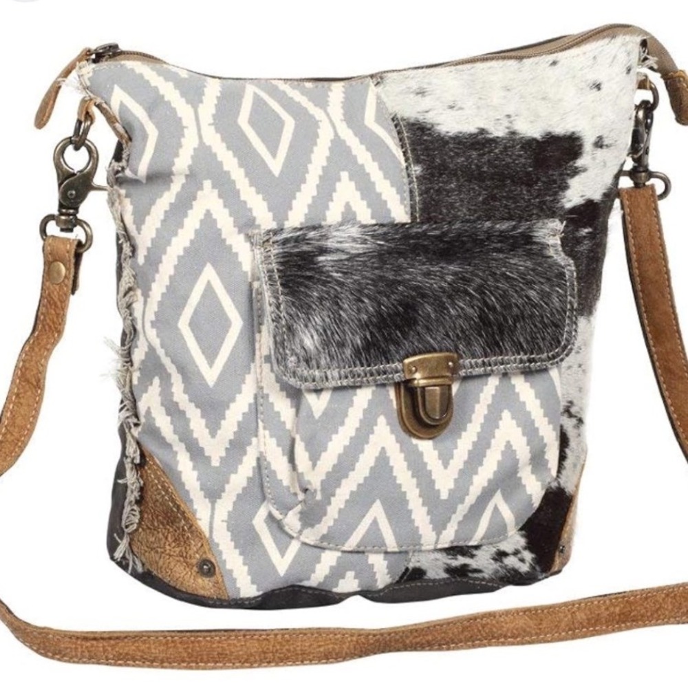 Myra Bag Vintage Y2K Mystical Upcycled Western Geometric Small Crossbody Bag